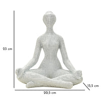 Scultura Yoga, Bianco, Poliresina, 23x20,5x15,5 cm, Seven Design