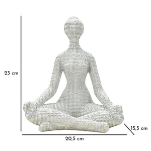 Scultura Yoga, Bianco, Poliresina, 23x20,5x15,5 cm, Seven Design