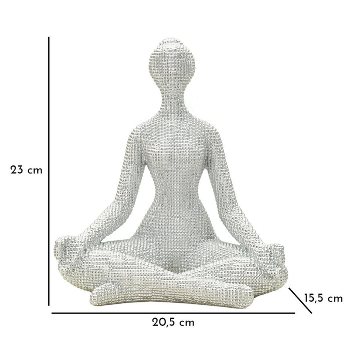Scultura Yoga, Bianco, Poliresina, 23x20,5x15,5 cm, Seven Design
