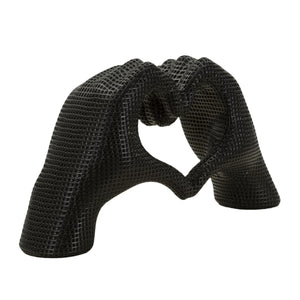 Scultura Mani, Nero, Poliresina, 13,5x25x7,5 cm, Seven Design