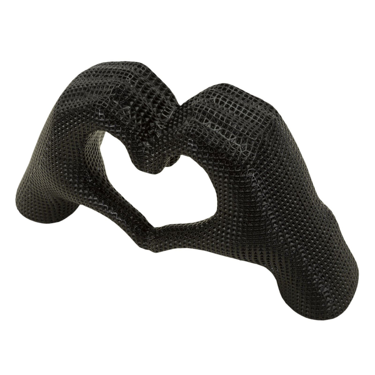 Scultura Mani, Nero, Poliresina, 13,5x25x7,5 cm, Seven Design