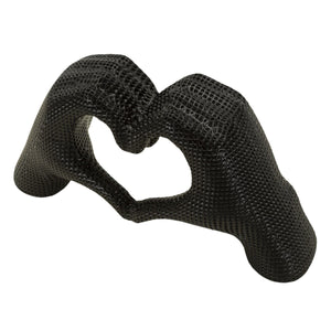 Scultura Mani, Nero, Poliresina, 13,5x25x7,5 cm, Seven Design