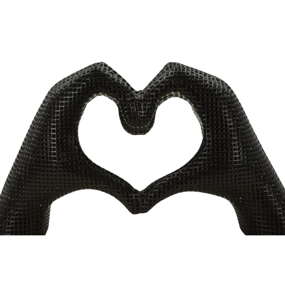 Scultura Mani, Nero, Poliresina, 13,5x25x7,5 cm, Seven Design