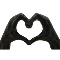 Scultura Mani, Nero, Poliresina, 13,5x25x7,5 cm, Seven Design