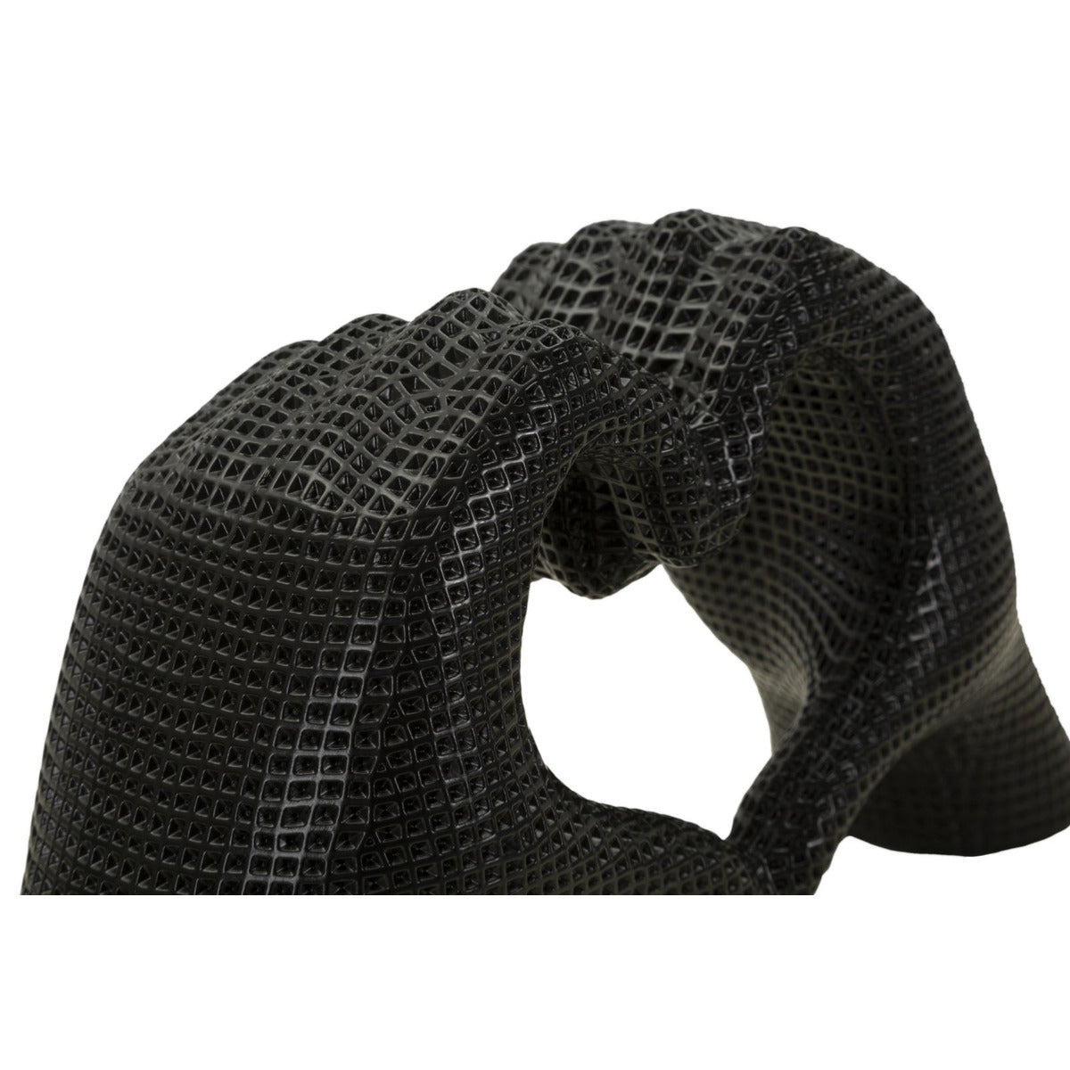 Scultura Mani, Nero, Poliresina, 13,5x25x7,5 cm, Seven Design