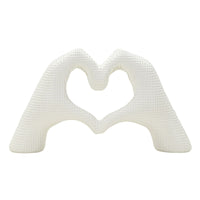 Scultura Mani, Bianco, Poliresina, 13,5x25x7,5 cm, Seven Design