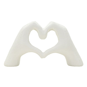 Scultura Mani, Bianco, Poliresina, 13,5x25x7,5 cm, Seven Design