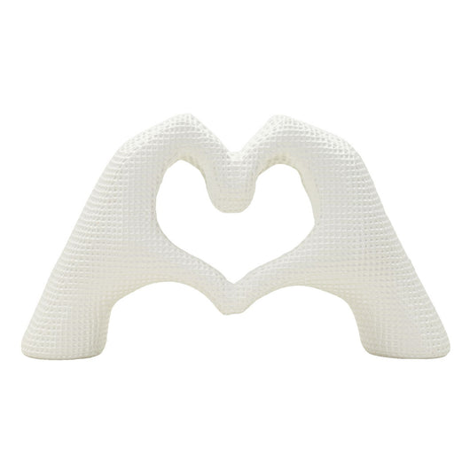 Scultura Mani, Bianco, Poliresina, 13,5x25x7,5 cm, Seven Design