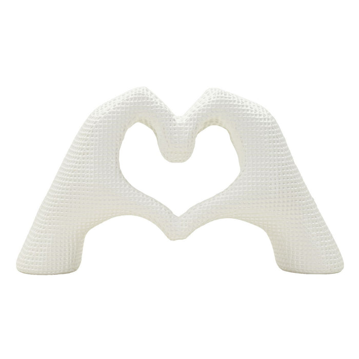 Scultura Mani, Bianco, Poliresina, 13,5x25x7,5 cm, Seven Design