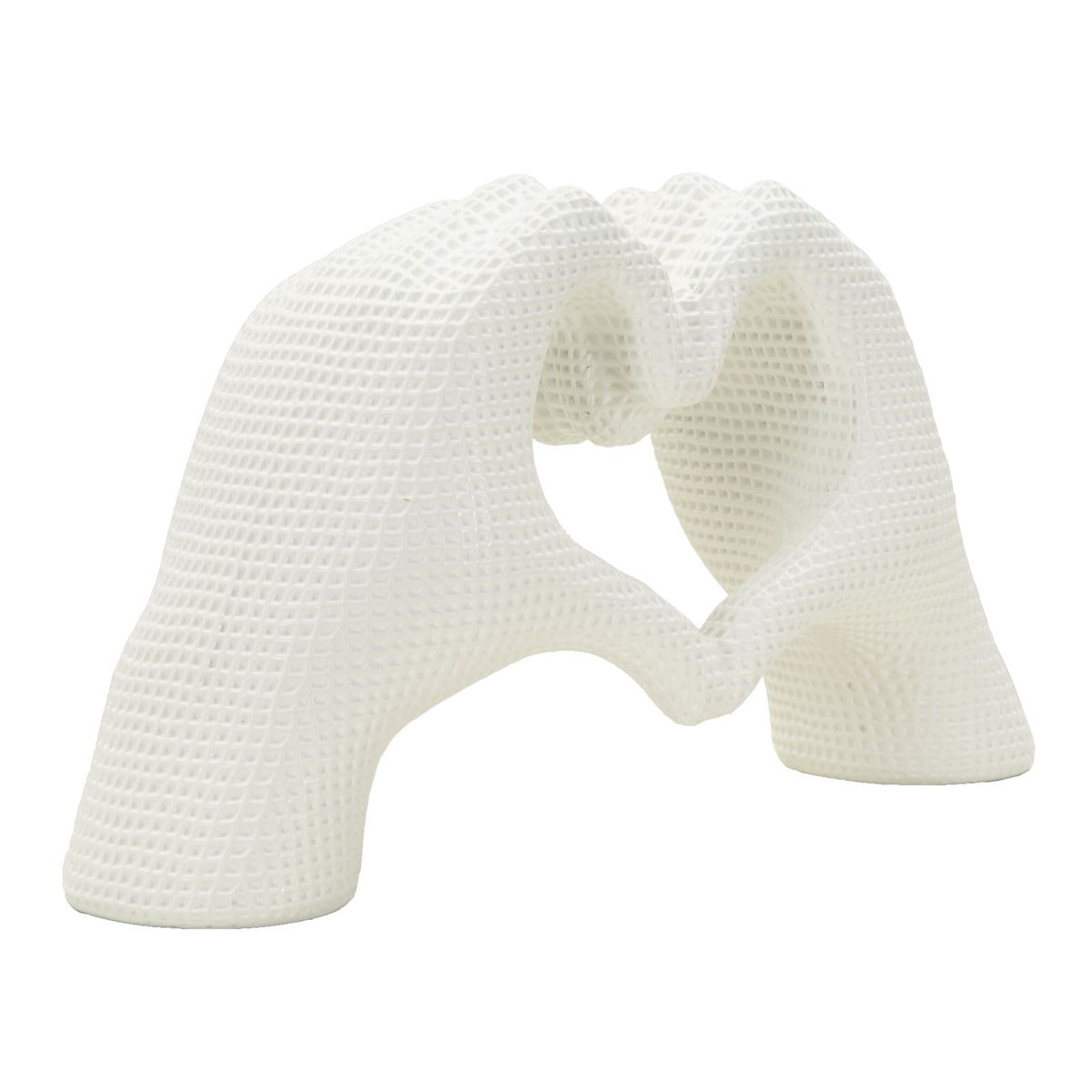 Scultura Mani, Bianco, Poliresina, 13,5x25x7,5 cm, Seven Design