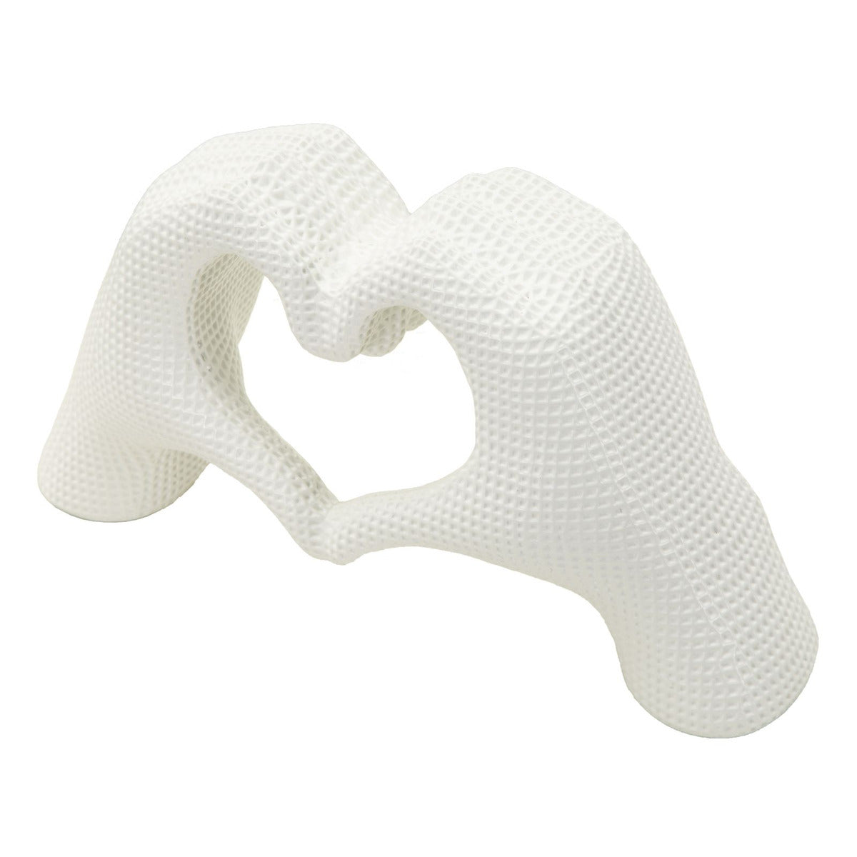 Scultura Mani, Bianco, Poliresina, 13,5x25x7,5 cm, Seven Design
