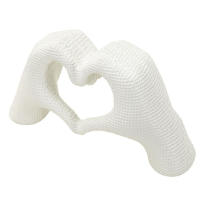 Scultura Mani, Bianco, Poliresina, 13,5x25x7,5 cm, Seven Design