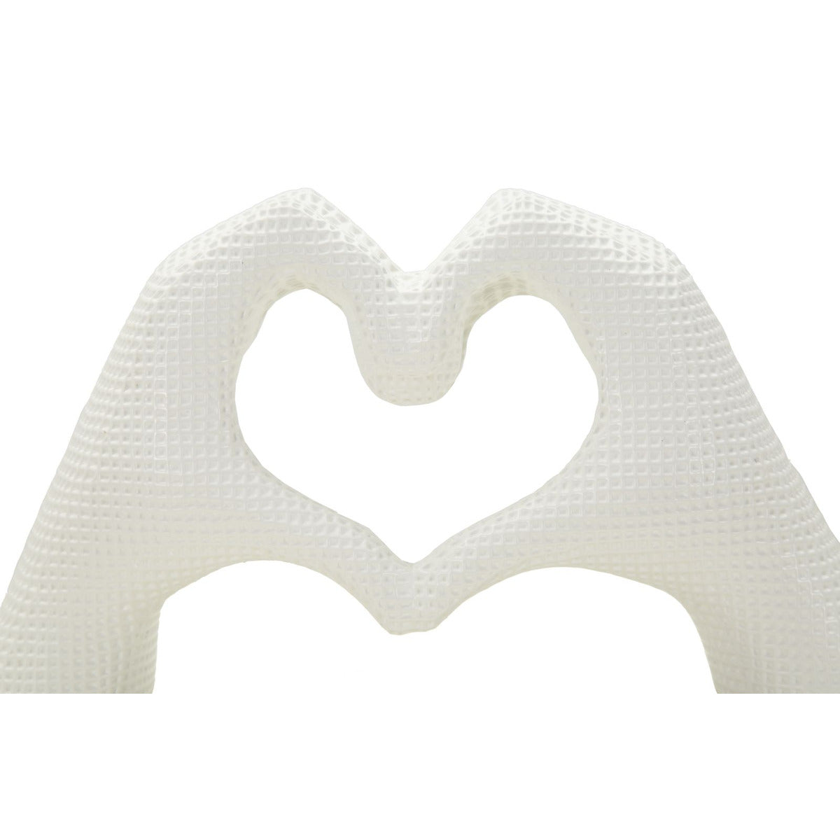 Scultura Mani, Bianco, Poliresina, 13,5x25x7,5 cm, Seven Design