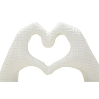 Scultura Mani, Bianco, Poliresina, 13,5x25x7,5 cm, Seven Design