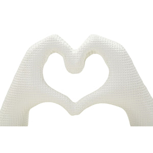 Scultura Mani, Bianco, Poliresina, 13,5x25x7,5 cm, Seven Design