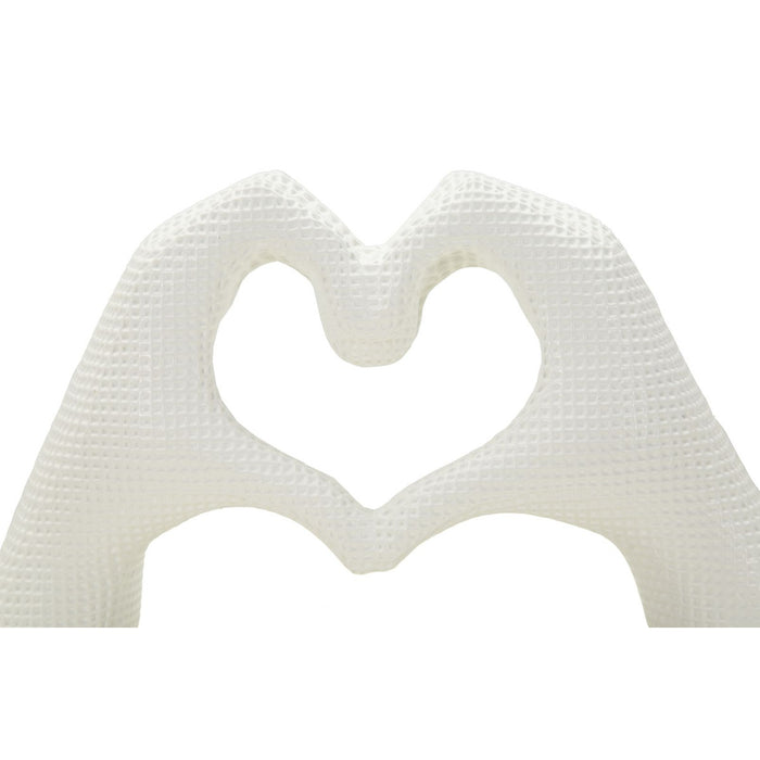 Scultura Mani, Bianco, Poliresina, 13,5x25x7,5 cm, Seven Design