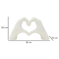 Scultura Mani, Bianco, Poliresina, 13,5x25x7,5 cm, Seven Design