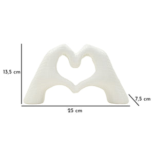 Scultura Mani, Bianco, Poliresina, 13,5x25x7,5 cm, Seven Design
