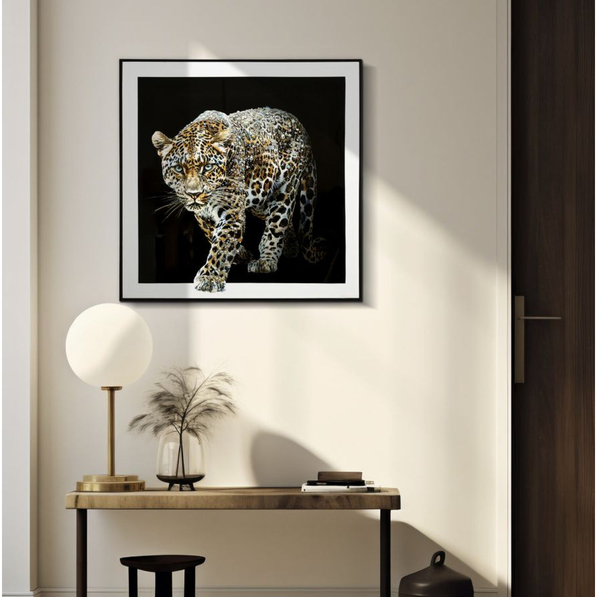Stampa su Tela Leopardo 1, Multicolore, Tessuto, 82x82x4 cm, Seven Design