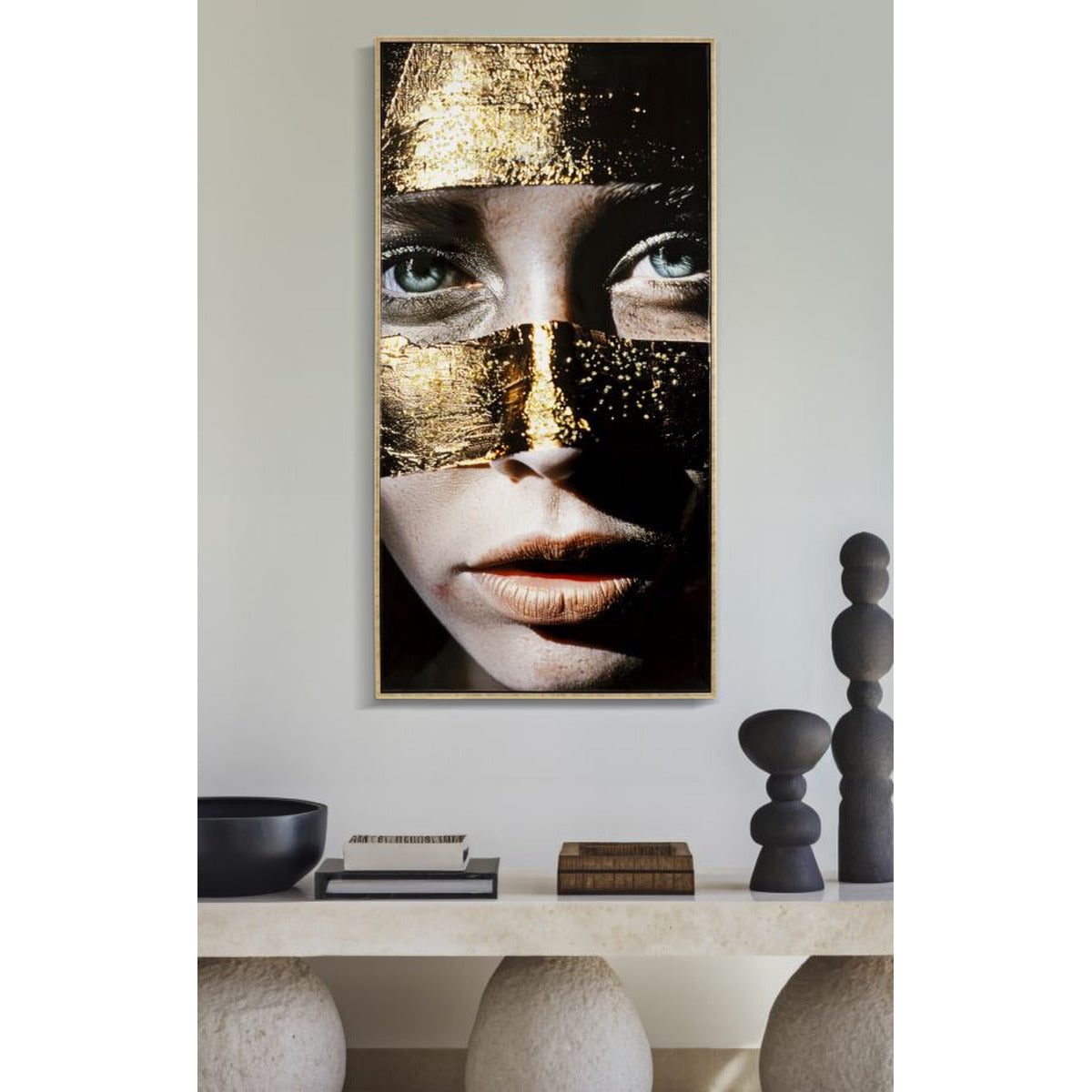 Stampa su Tela Face 1, Multicolore, Tessuto, 102x52x4 cm, Seven Design