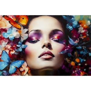 Stampa su Tela Fiori, Multicolore, Tessuto, 92x62x4 cm, Seven Design