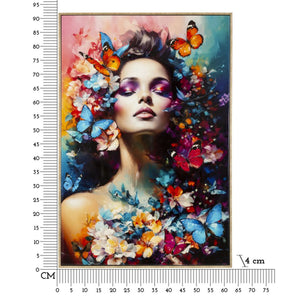 Stampa su Tela Fiori, Multicolore, Tessuto, 92x62x4 cm, Seven Design