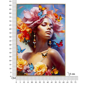 Stampa su Tela Fiori, Multicolore, Tessuto, 92x62x4 cm, Seven Design