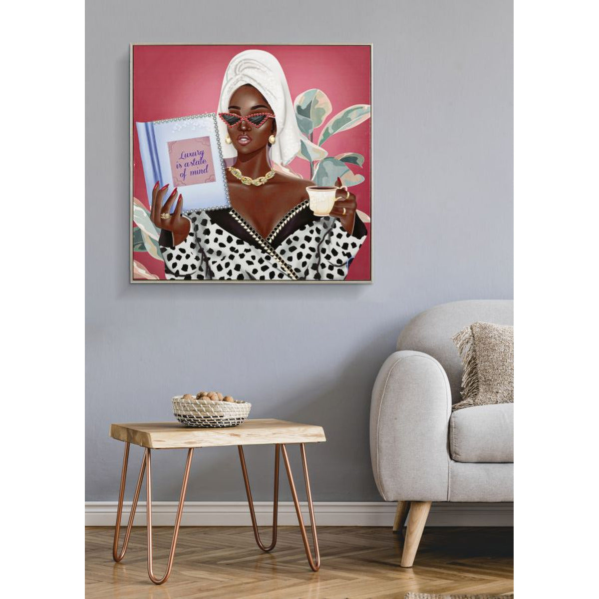 Stampa su Tela Relax 1, Multicolore, Tessuto, 82x82x4 cm, Seven Design