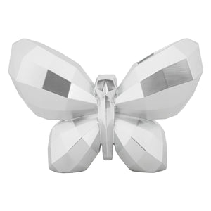 Vaso Decorativo Farfalla, Argento, Poliresina, 15x22,5x8 cm, Seven Design