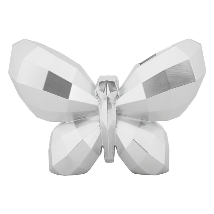 Vaso Decorativo Farfalla, Argento, Poliresina, 15x22,5x8 cm, Seven Design
