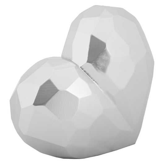 Vaso Decorativo Cuore, Argento, Poliresina, 18x19x9 cm, Seven Design