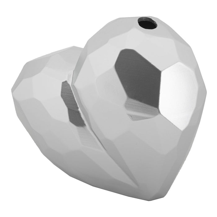 Vaso Decorativo Cuore, Argento, Poliresina, 18x19x9 cm, Seven Design