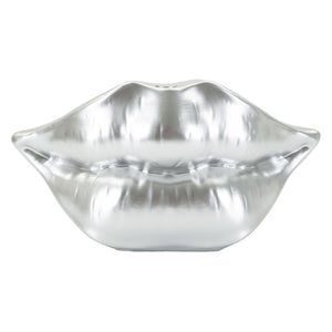 Vaso Decorativo Bocca, Argento, Poliresina, 12x23x8 cm, Seven Design