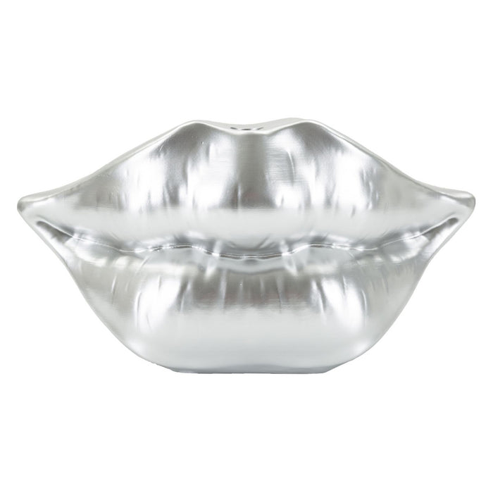 Vaso Decorativo Bocca, Argento, Poliresina, 12x23x8 cm, Seven Design
