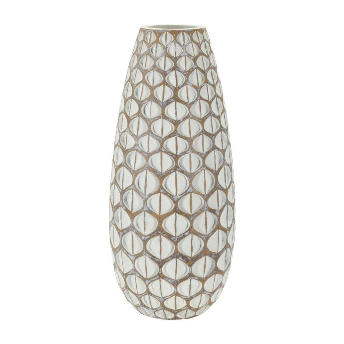 Vaso Decorativo Istanbul, Bianco, Poliresina, 45,5x20x20 cm, Seven Design