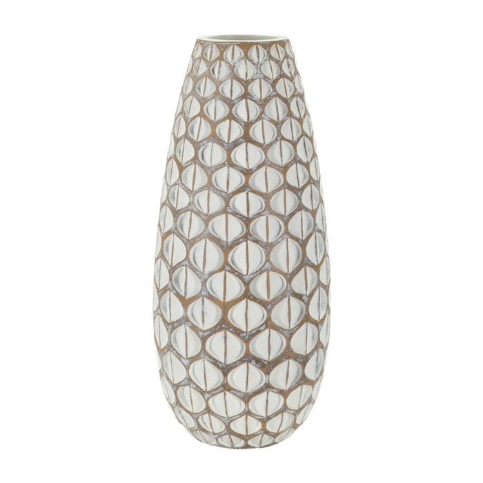 Vaso Decorativo Istanbul, Bianco, Poliresina, 45,5x20x20 cm, Seven Design