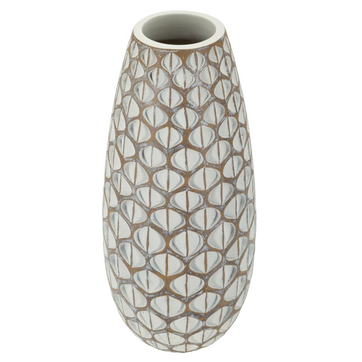 Vaso Decorativo Istanbul, Bianco, Poliresina, 45,5x20x20 cm, Seven Design