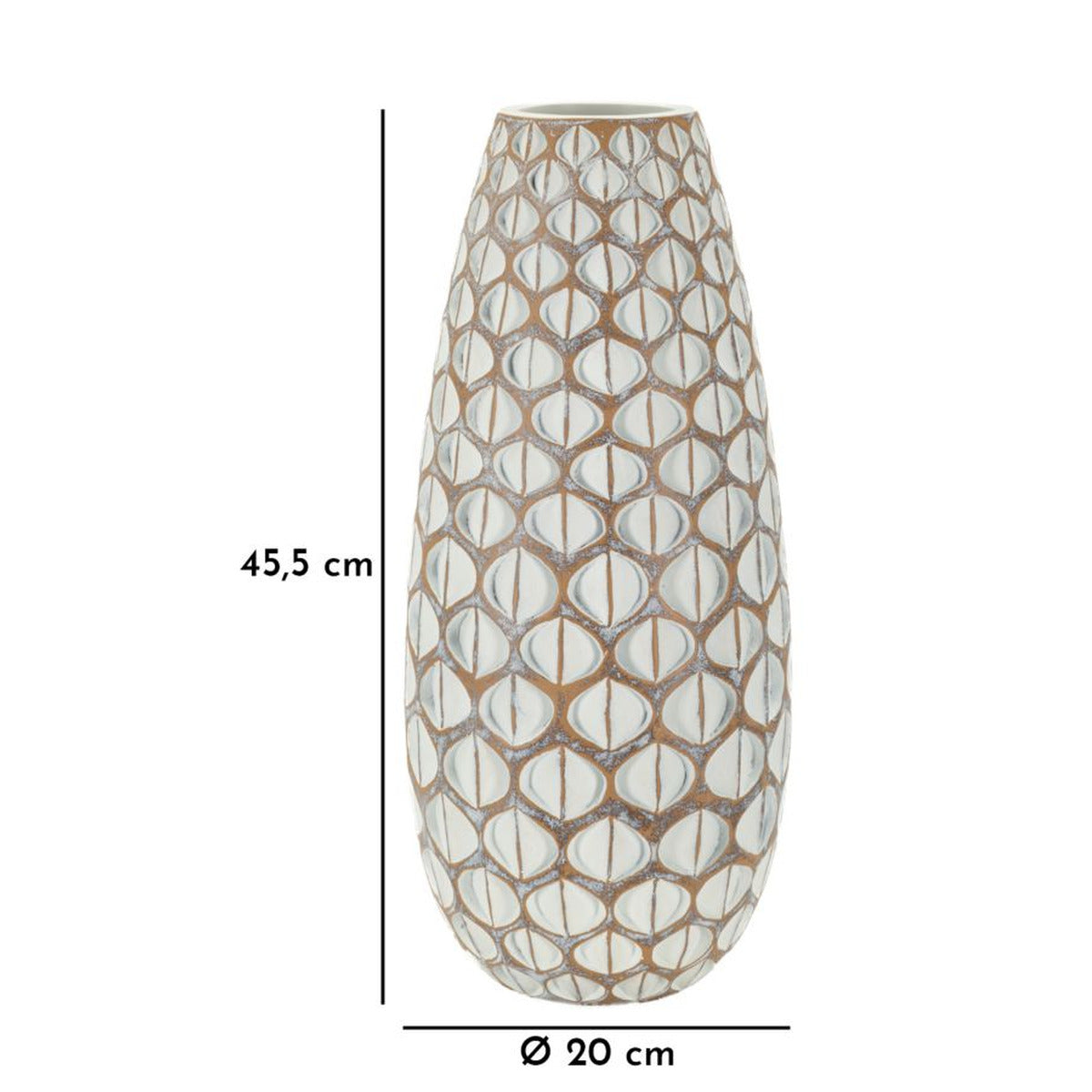 Vaso Decorativo Istanbul, Bianco, Poliresina, 45,5x20x20 cm, Seven Design