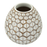 Vaso Decorativo Istanbul, Bianco, Poliresina, 27x27x27 cm, Seven Design