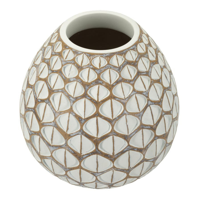Vaso Decorativo Istanbul, Bianco, Poliresina, 27x27x27 cm, Seven Design