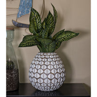 Vaso Decorativo Istanbul, Bianco, Poliresina, 27x27x27 cm, Seven Design