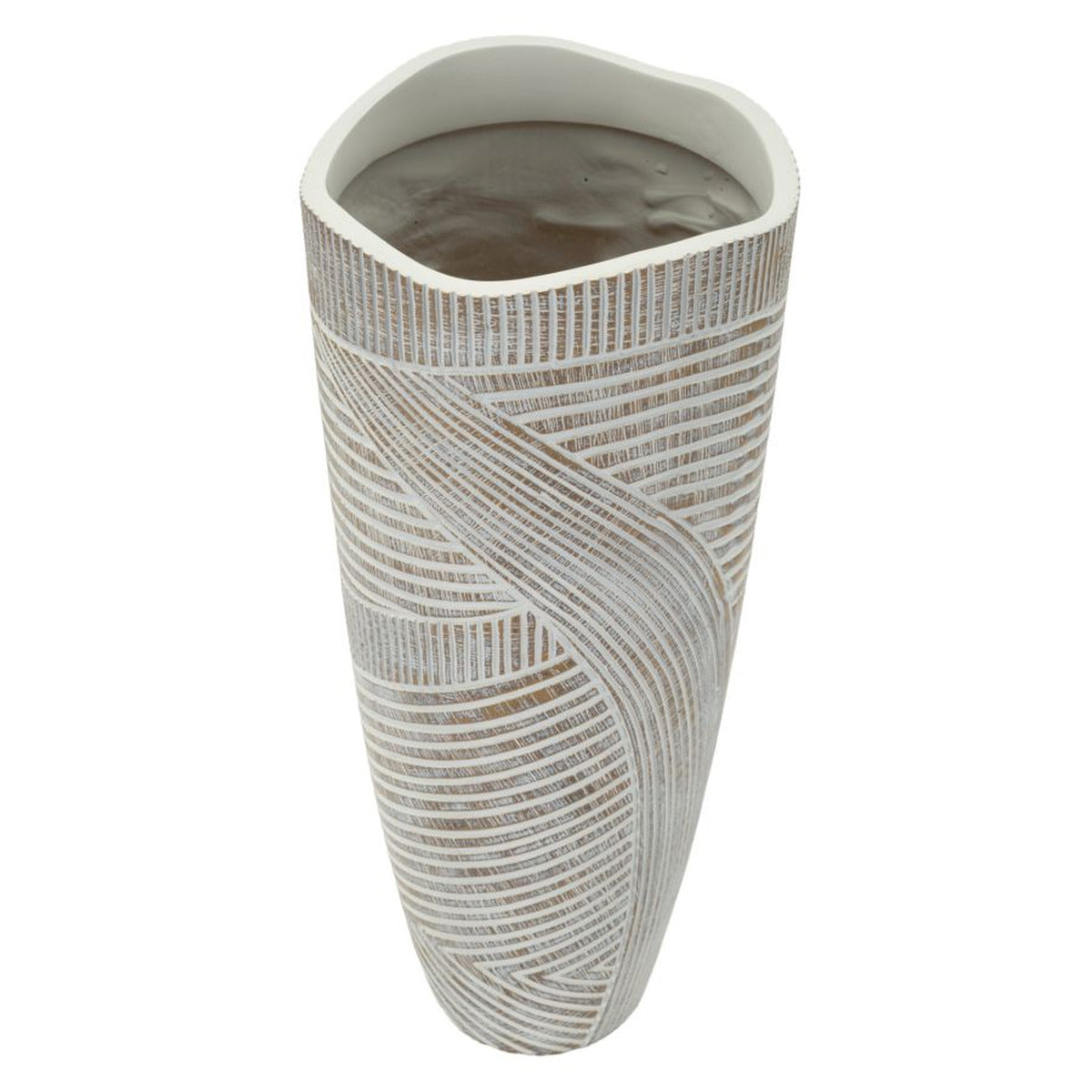 Vaso Decorativo Linee, Bianco, Poliresina, 45x18x18 cm, Seven Design