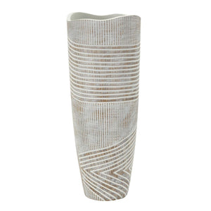Vaso Decorativo Linee, Bianco, Poliresina, 45x18x18 cm, Seven Design