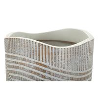 Vaso Decorativo Linee, Bianco, Poliresina, 45x18x18 cm, Seven Design