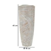Vaso Decorativo Linee, Bianco, Poliresina, 45x18x18 cm, Seven Design