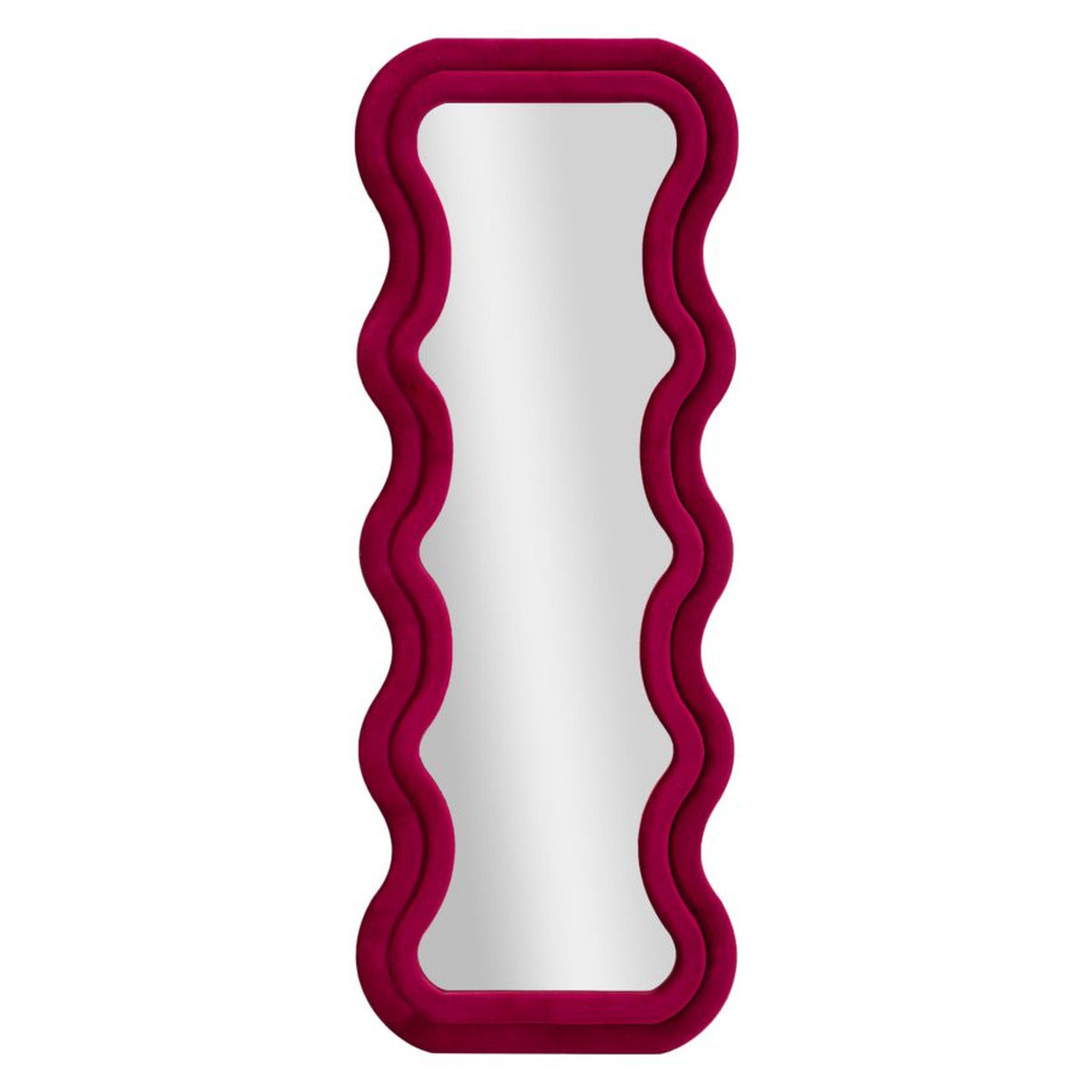 Specchio con Cornice Curve, Rosa, MDF, 160x60x6 cm, Seven Design