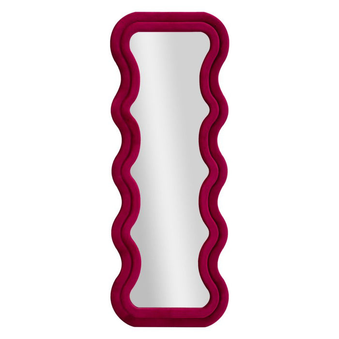 Specchio con Cornice Curve, Rosa, MDF, 160x60x6 cm, Seven Design