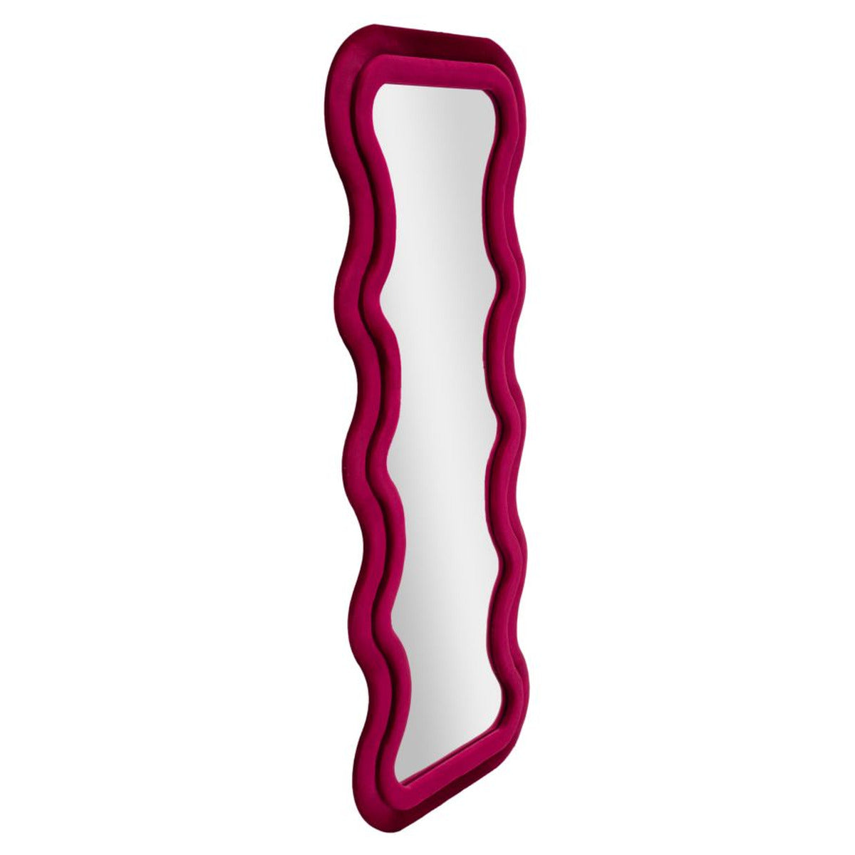 Specchio con Cornice Curve, Rosa, MDF, 160x60x6 cm, Seven Design