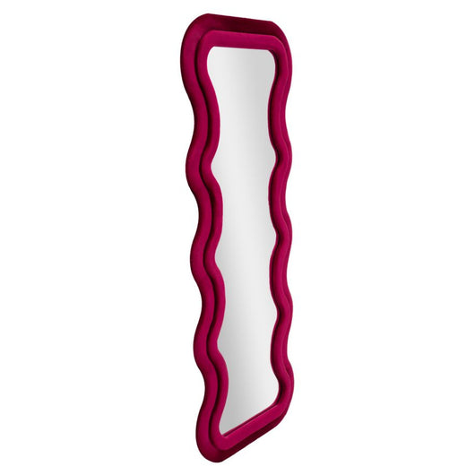 Specchio con Cornice Curve, Rosa, MDF, 160x60x6 cm, Seven Design