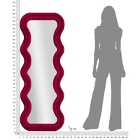 Specchio con Cornice Curve, Rosa, MDF, 160x60x6 cm, Seven Design